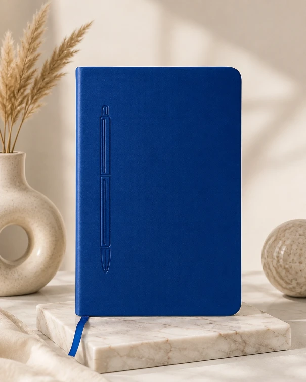 Navy Blue Premium Solid Cover Magnetic Pen Diary