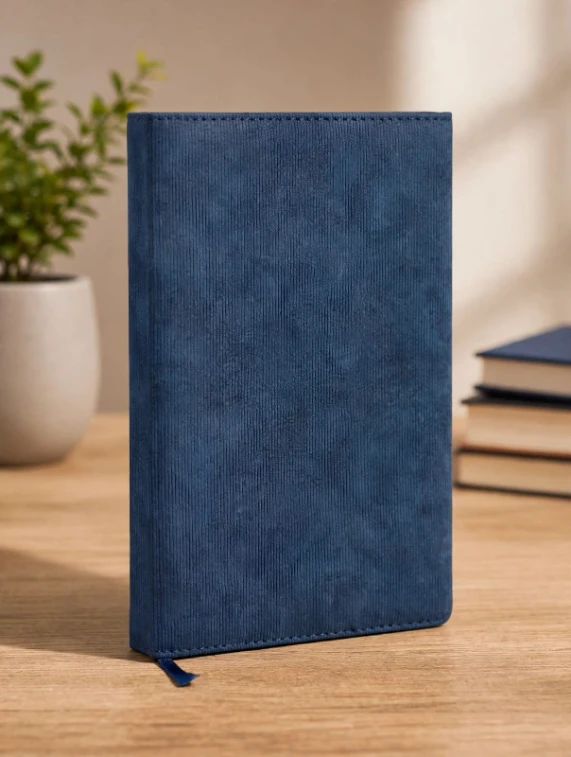 Navy Blue Premium Textured Single Line Diary
