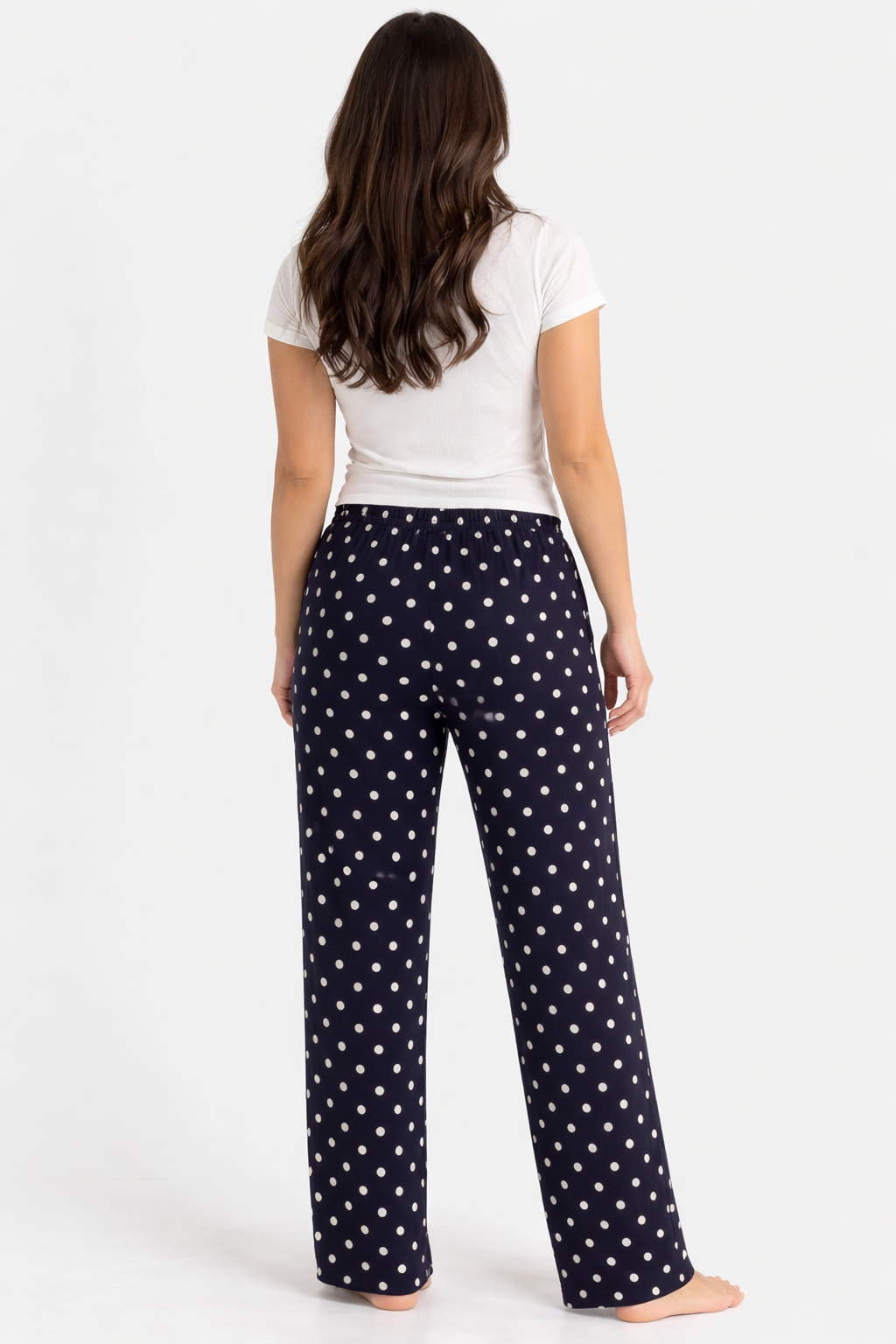 Navy Blue Womens Dot Printed Polycotton 120 GSM Lounge Pant — bulk from ₹160