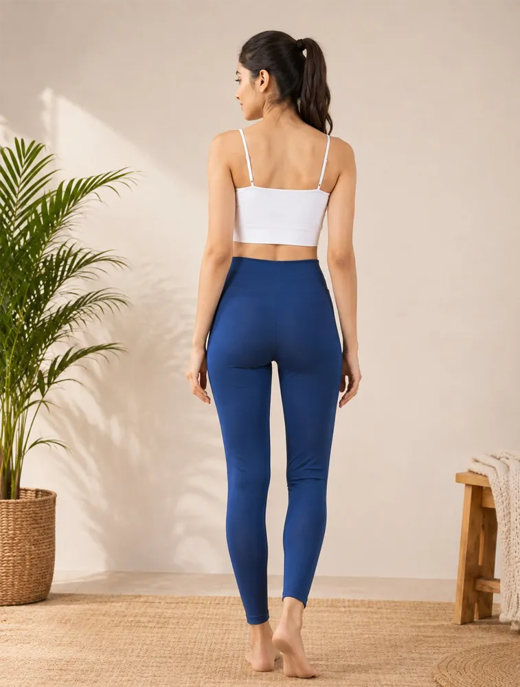 Navy Blue Womens Premium Ankle Leggings Pants