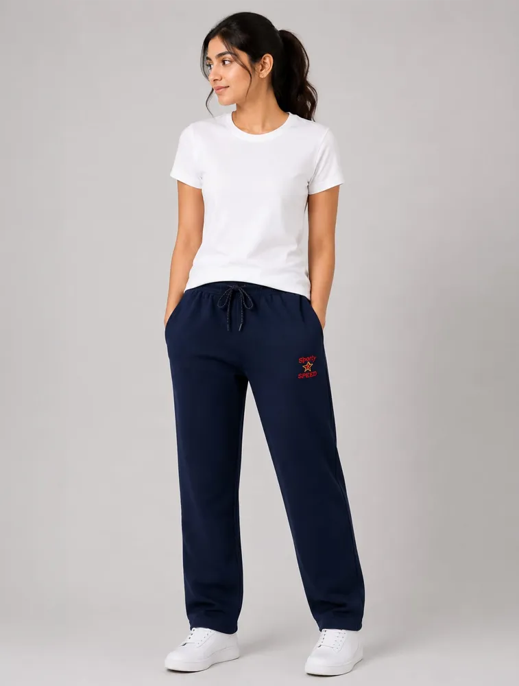 Navy Blue Womens Premium Printed Night Wear Pants