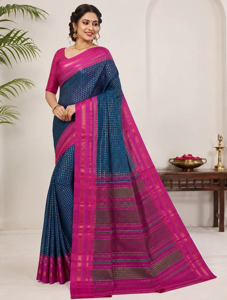 Navy Blue Womens Premiun Pure linen sarees — bulk from ₹1490