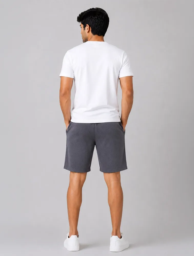 Navy Melange Mens Premium Embroidered Shorts — bulk from ₹282