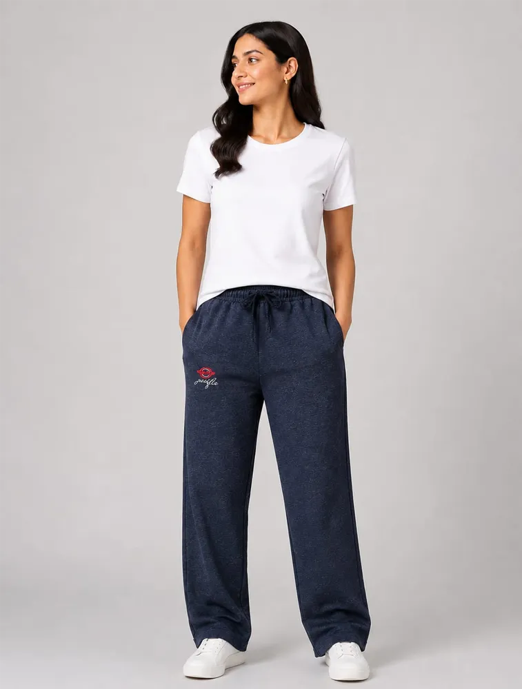 Navy Melange Womens Premium Printed Night Wear Pants