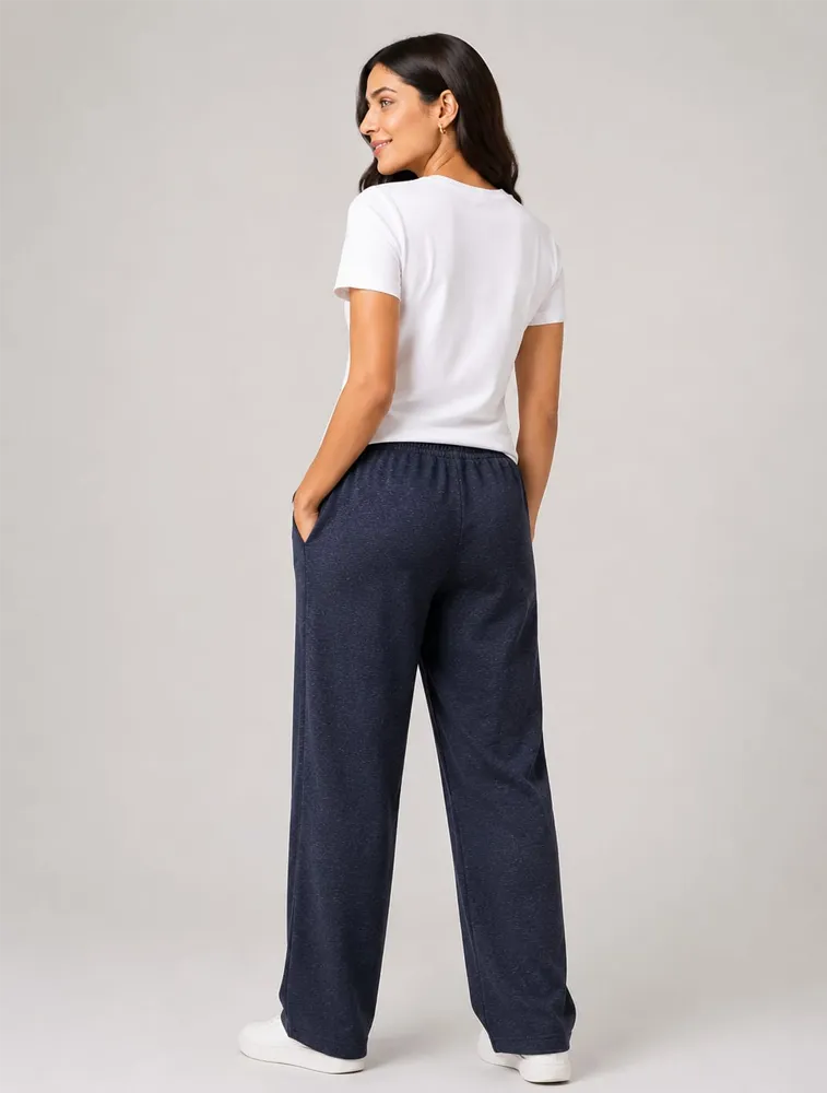 Navy Melange Womens Premium Printed Night Wear Pants