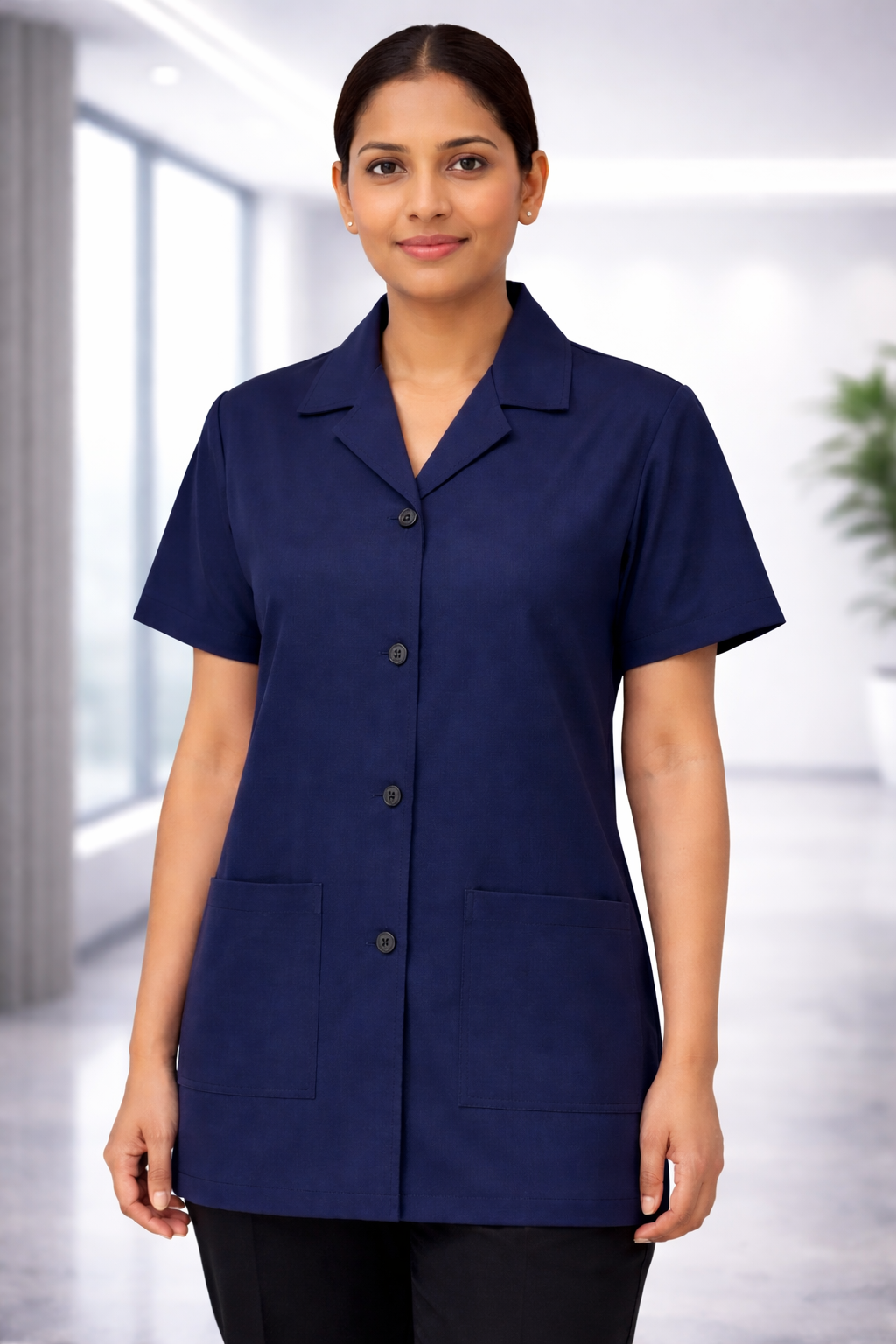 Navy PV Matty HS Unisex Overcoat Housekeeping Uniform