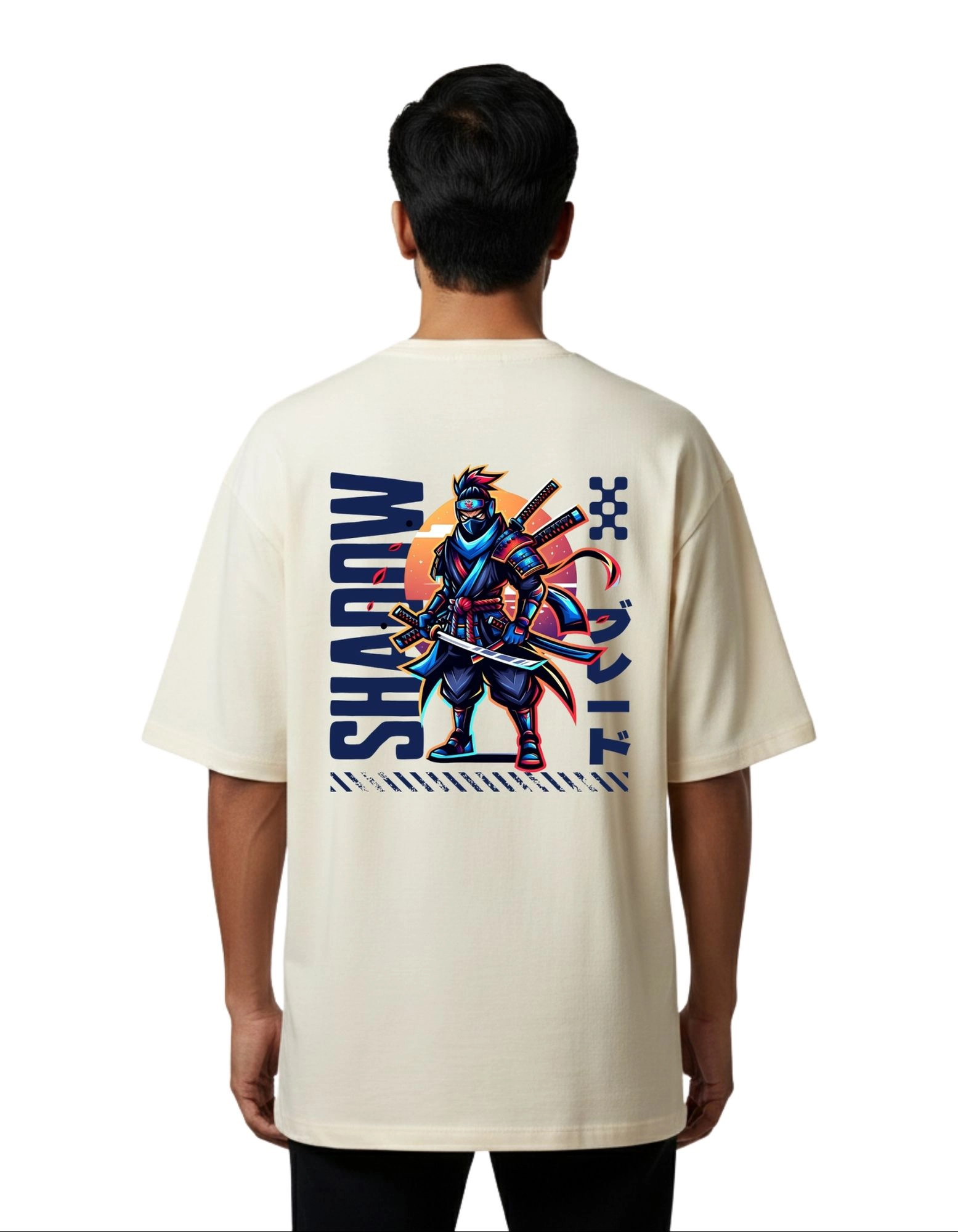 Neo Shadow Samurai Oversized Cotton French Terry T-Shirt 240 GSM Beige