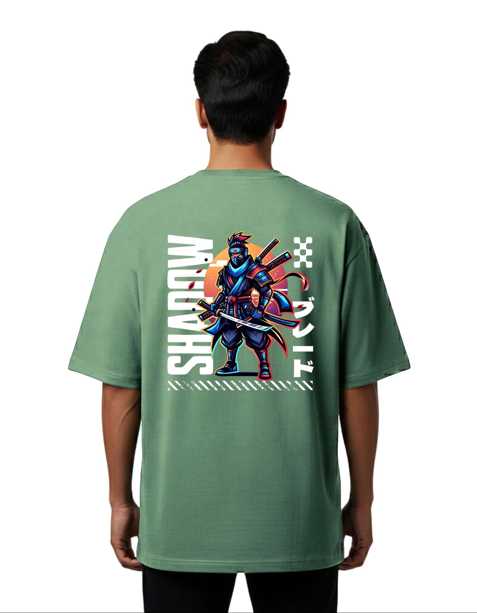 Neo Shadow Samurai Oversized Cotton French Terry T-Shirt 240 GSM D Green