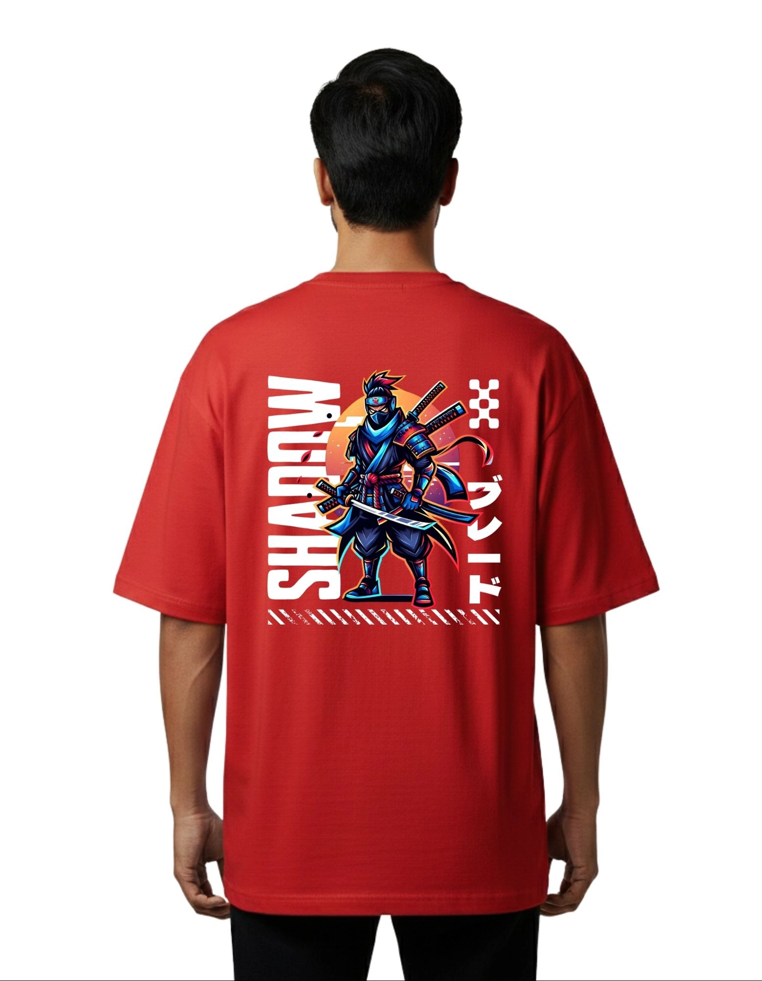 Neo Shadow Samurai Oversized Cotton French Terry T-Shirt 240 GSM Red