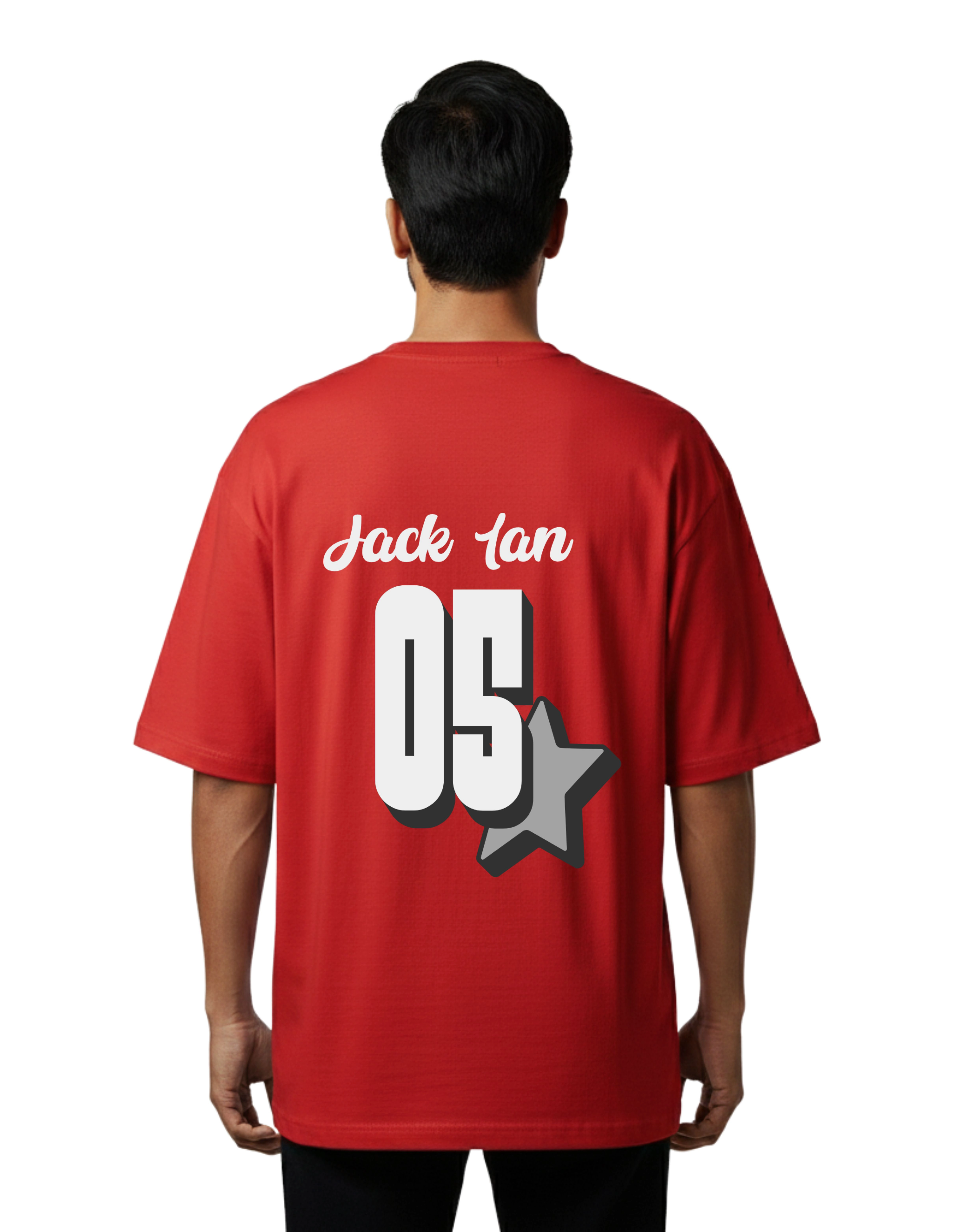 New World Oversized Cotton French Terry T-Shirt 240 GSM Red