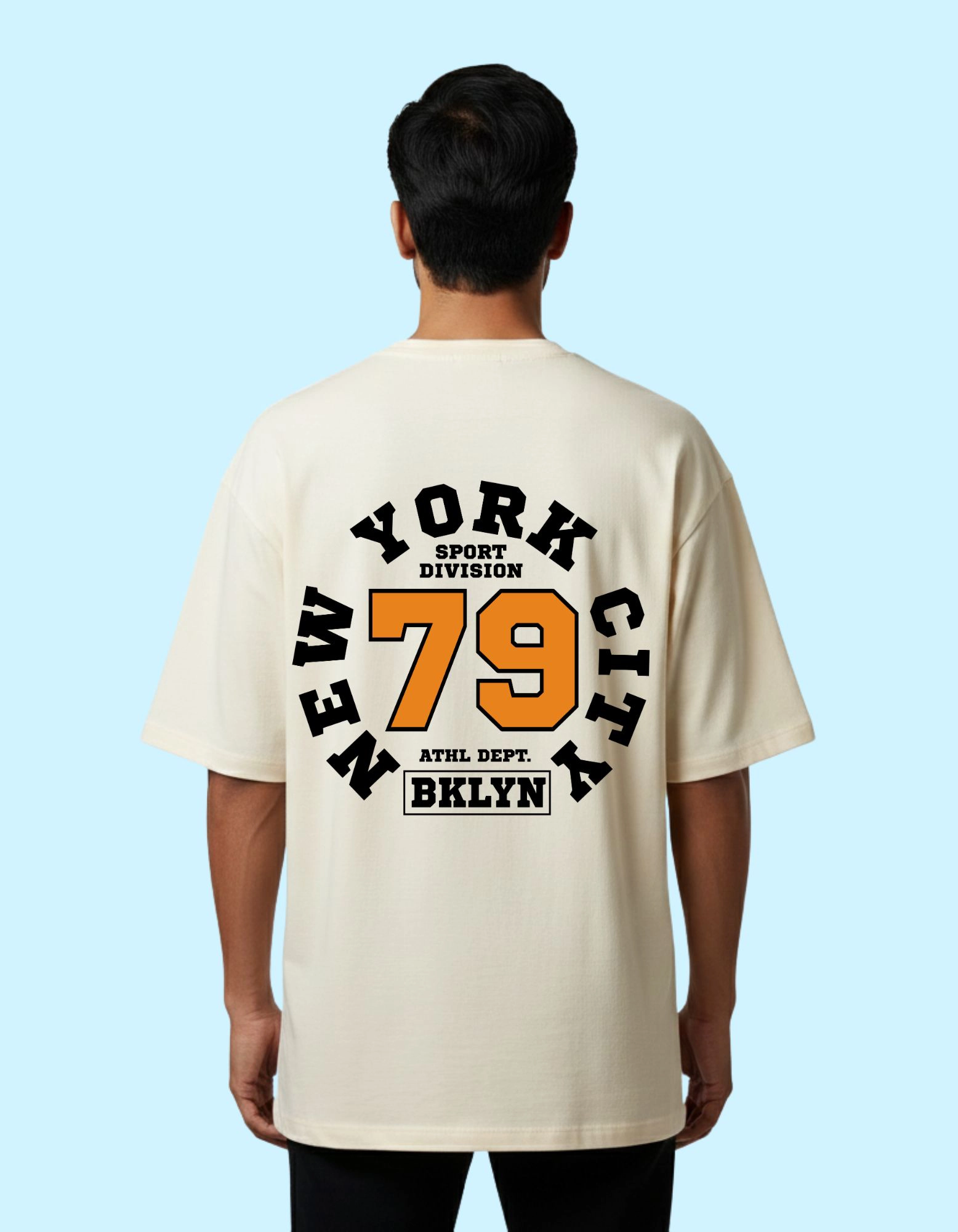 New York City 79 Oversized French Terry Cotton T-Shirt Beige