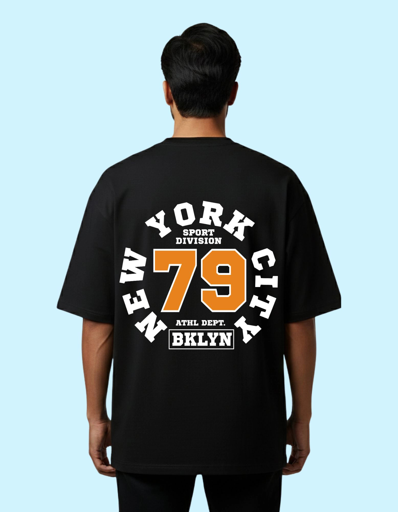 New York City 79 Oversized French Terry Cotton T-Shirt Black