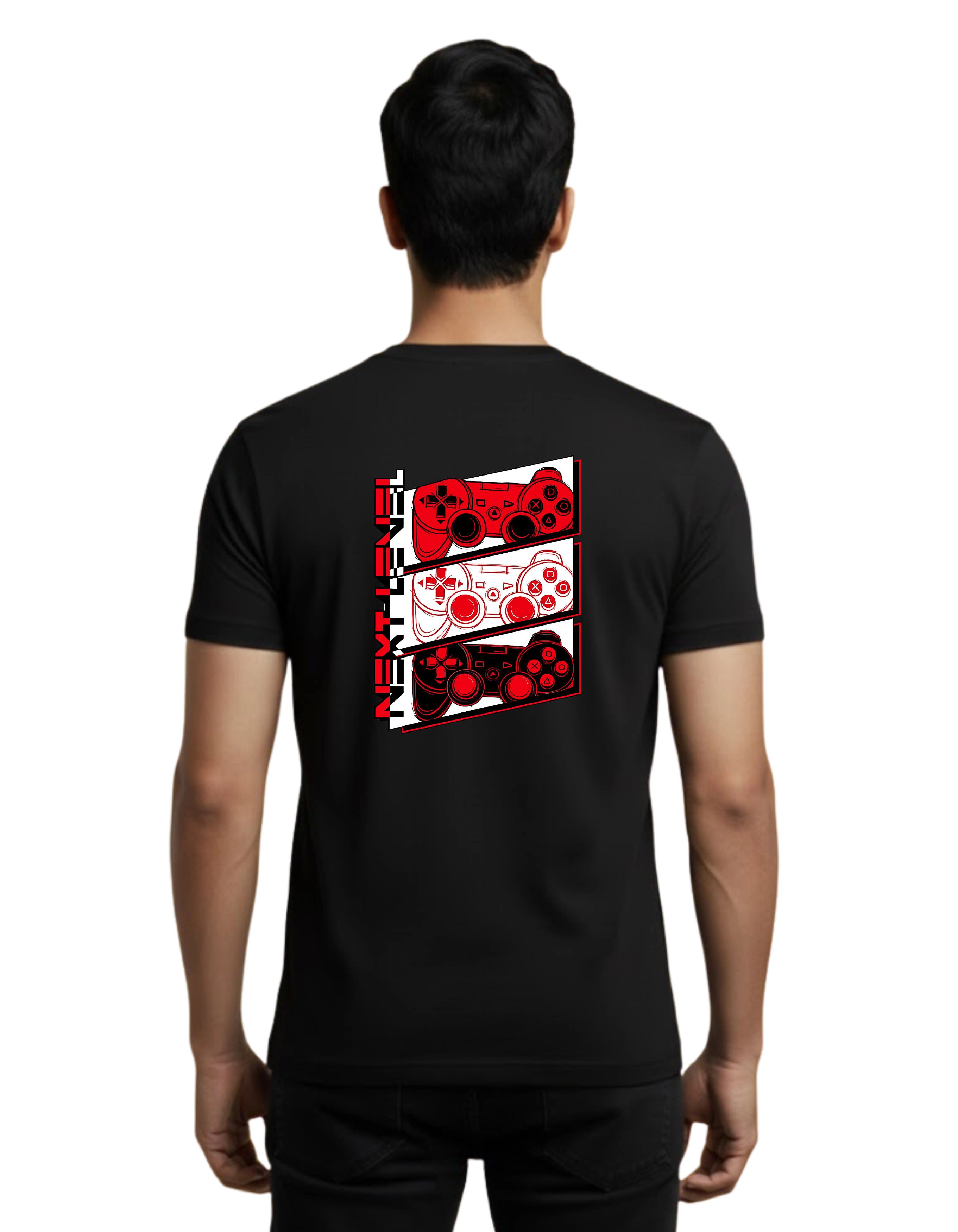 Next Level Gaming Graphic Cotton Round Neck T-Shirt 180 GSM Black