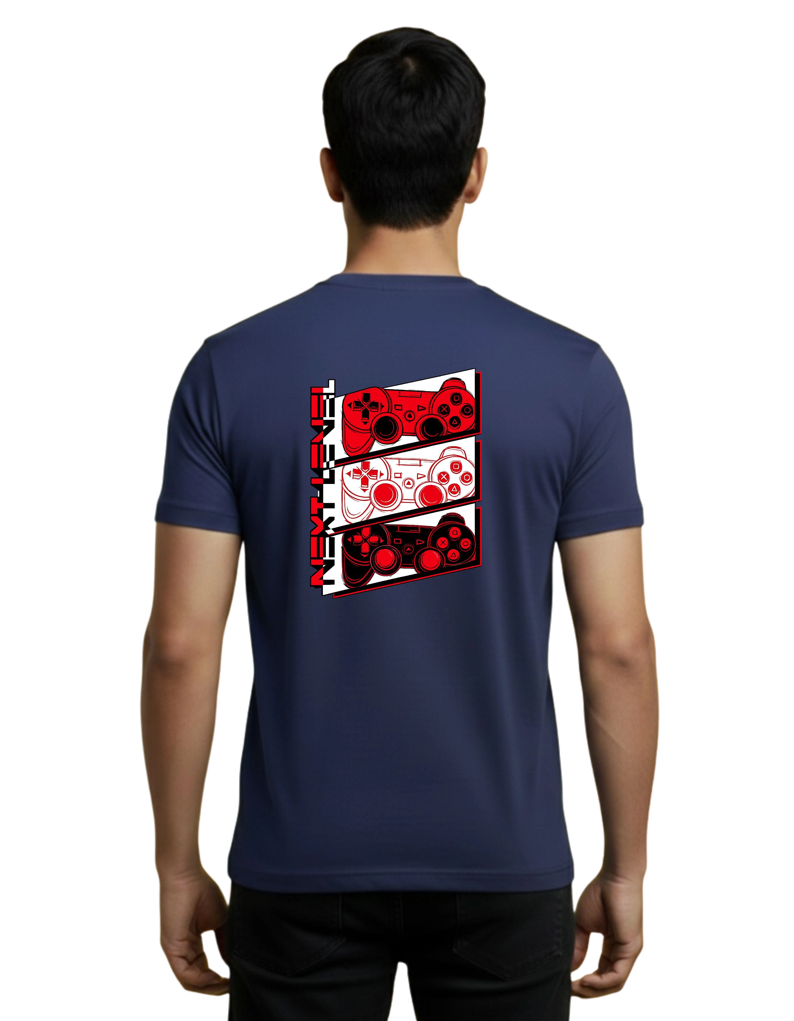 Next Level Gaming Graphic Cotton Round Neck T-Shirt 180 GSM Navy Blue
