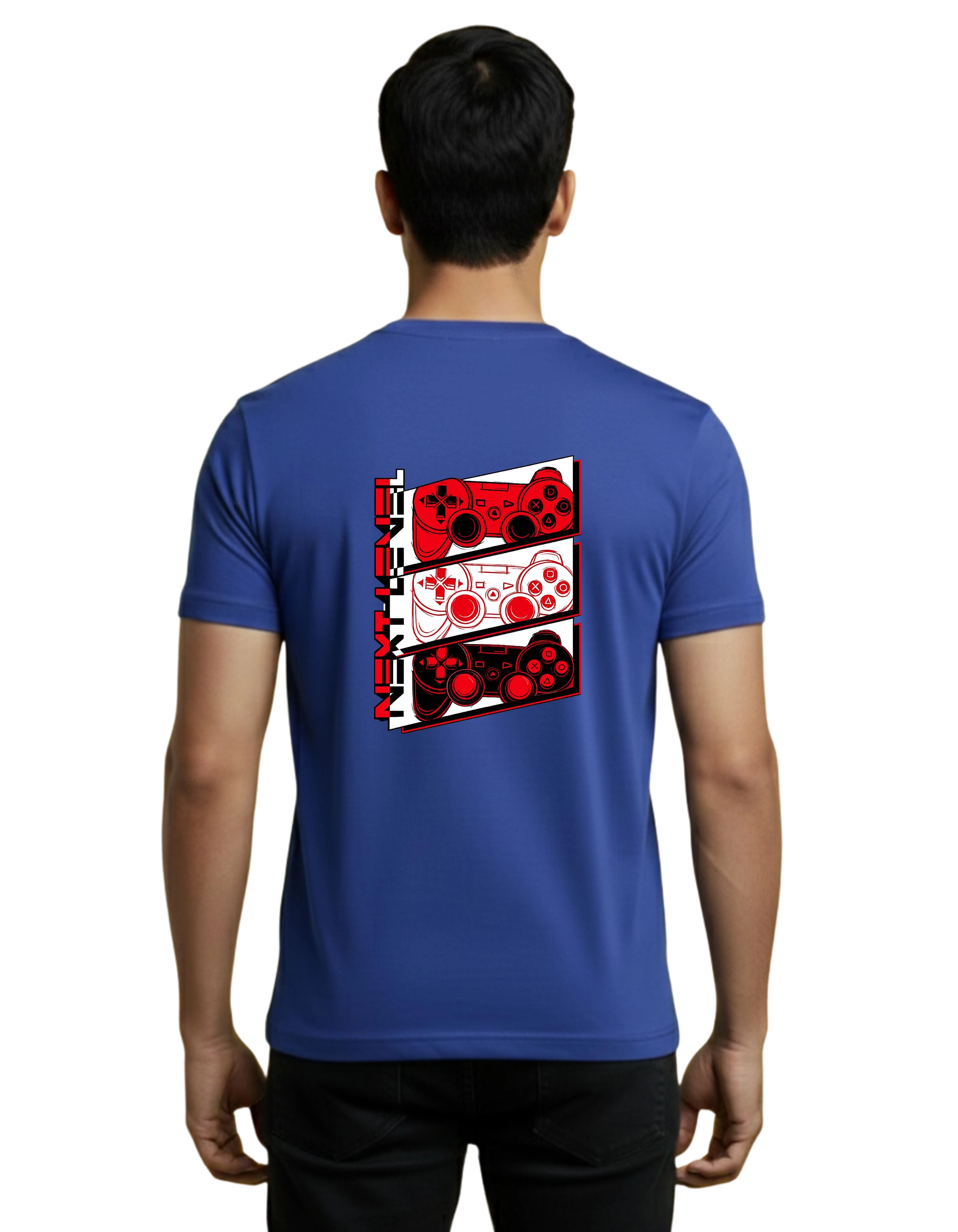 Next Level Gaming Graphic Cotton Round Neck T-Shirt 180 GSM Royal Blue