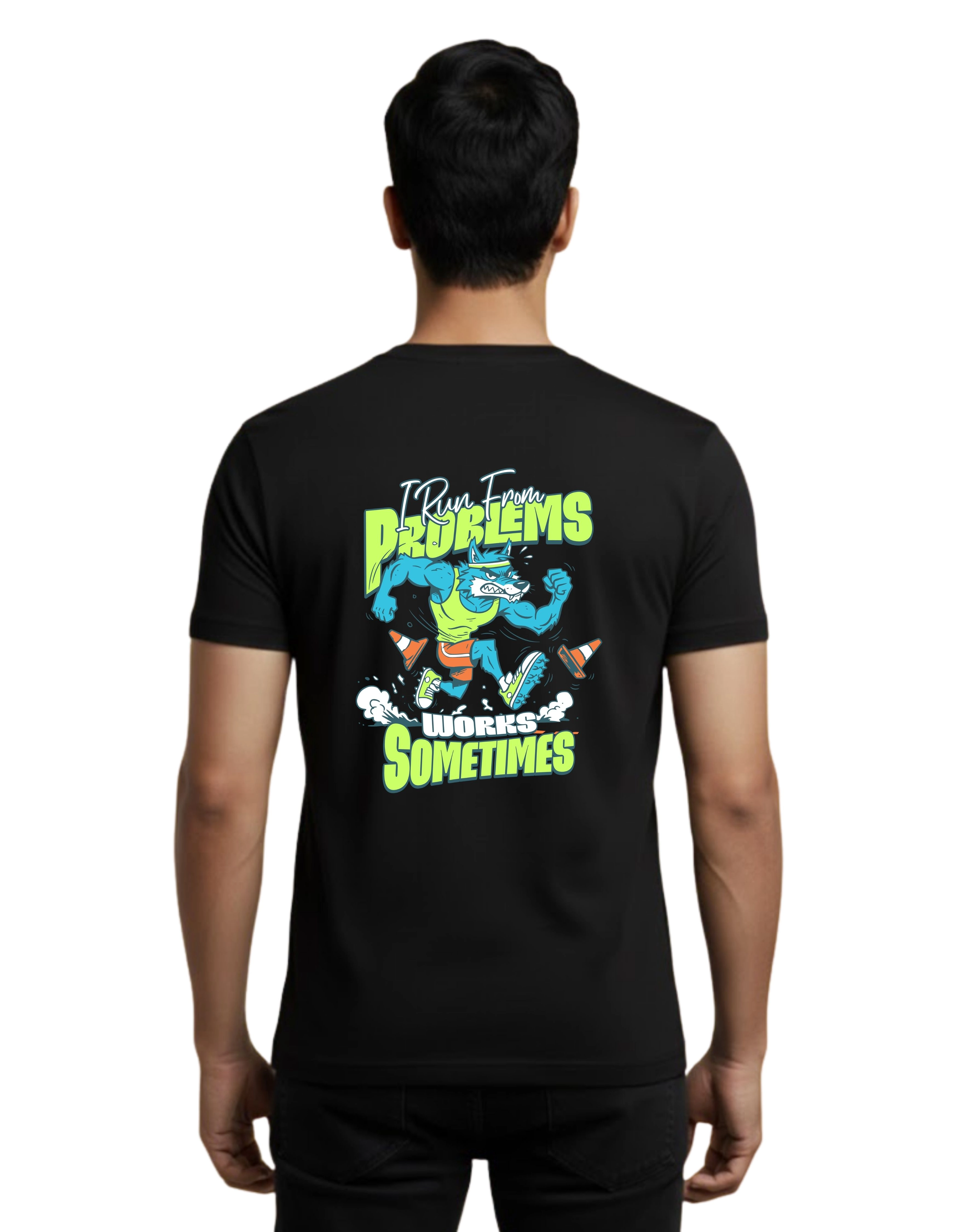 No Excuses Graphic Cotton Round Neck T-Shirt 180 GSM Black