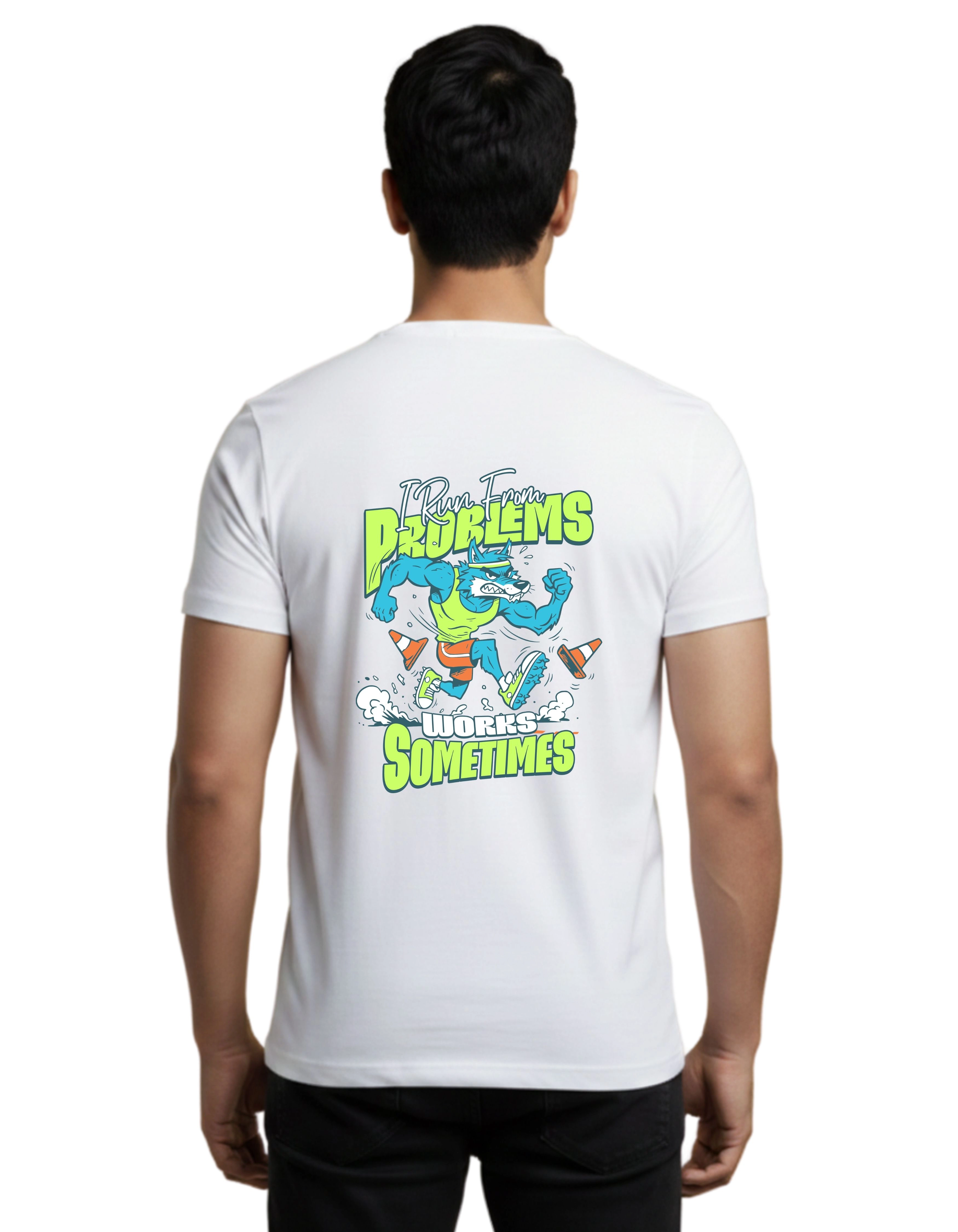 No Excuses Graphic Cotton Round Neck T-Shirt 180 GSM White