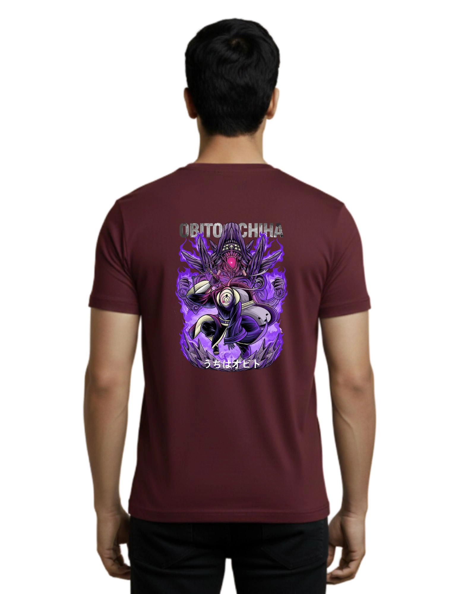 Obito Uchiha Cotton Round Neck T-Shirt 180 GSM Maroon