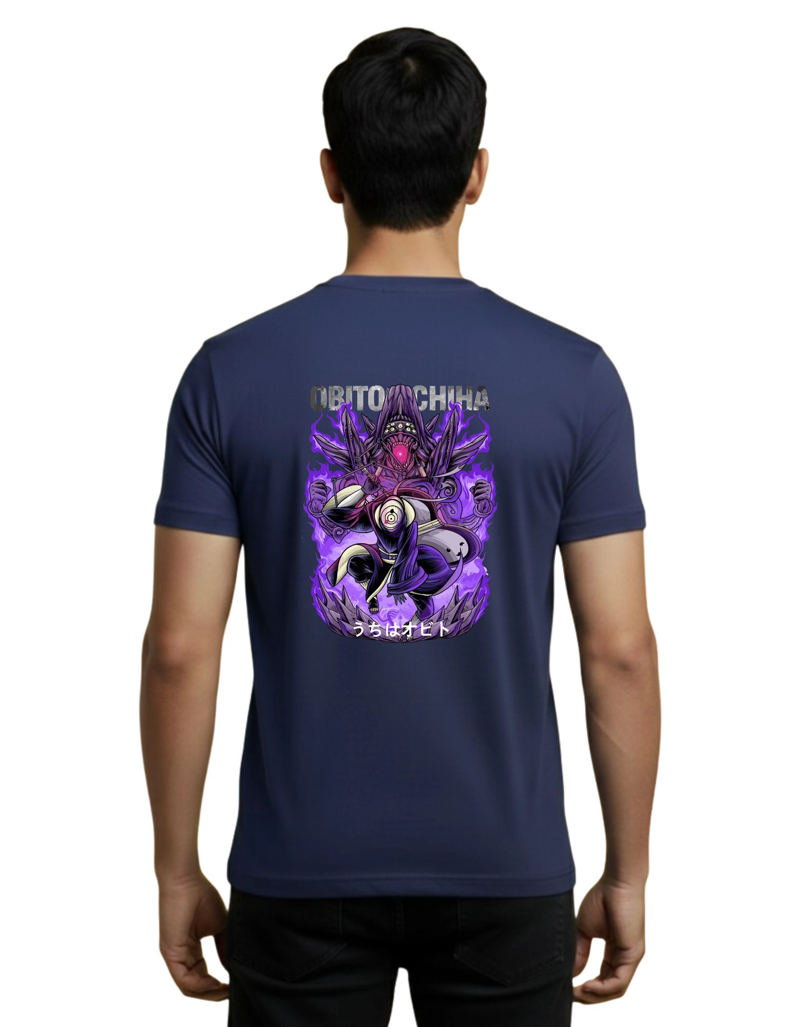 Obito Uchiha Cotton Round Neck T-Shirt 180 GSM Navy Blue