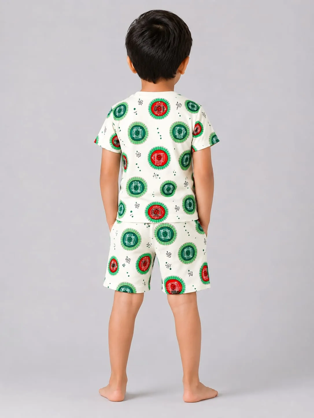 Off White Boys Premium Printed T Shirts And Shorts Set