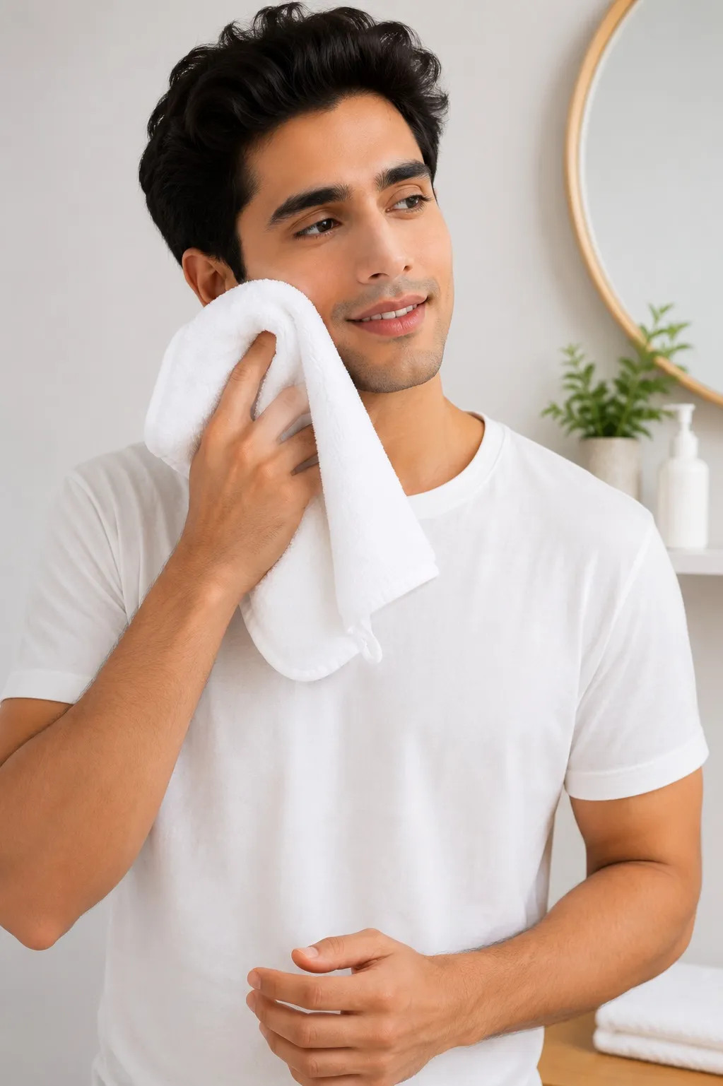 White Habitude Microfiber Premium Face Towel