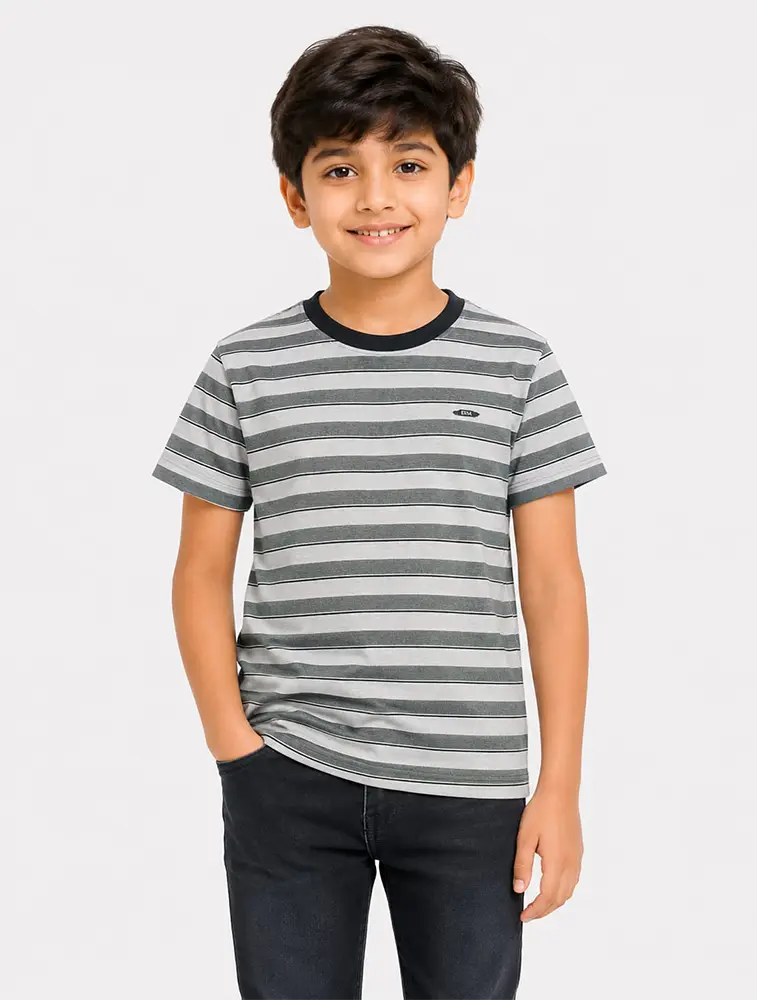 Off White Kids Dad and Me Black Round Neck Premium T Shirt