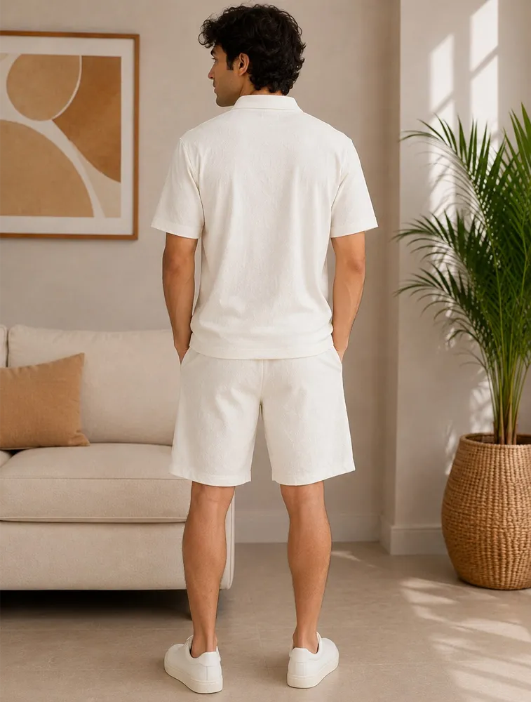 Off White Mens Coord Set