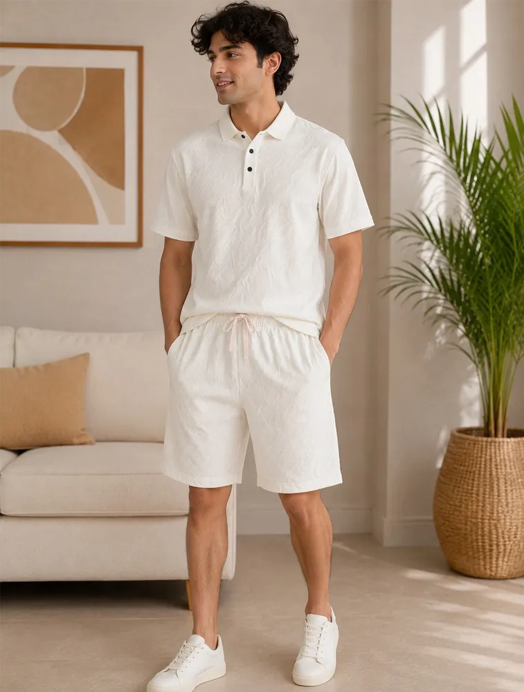 Off White Mens Coord Set