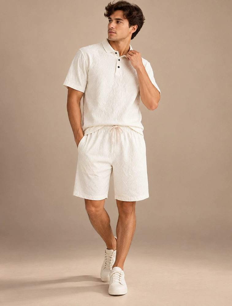 Off White Mens Coord Set