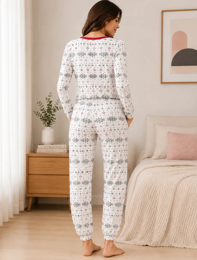 Off White Womens Premium Printed Co ord Sets