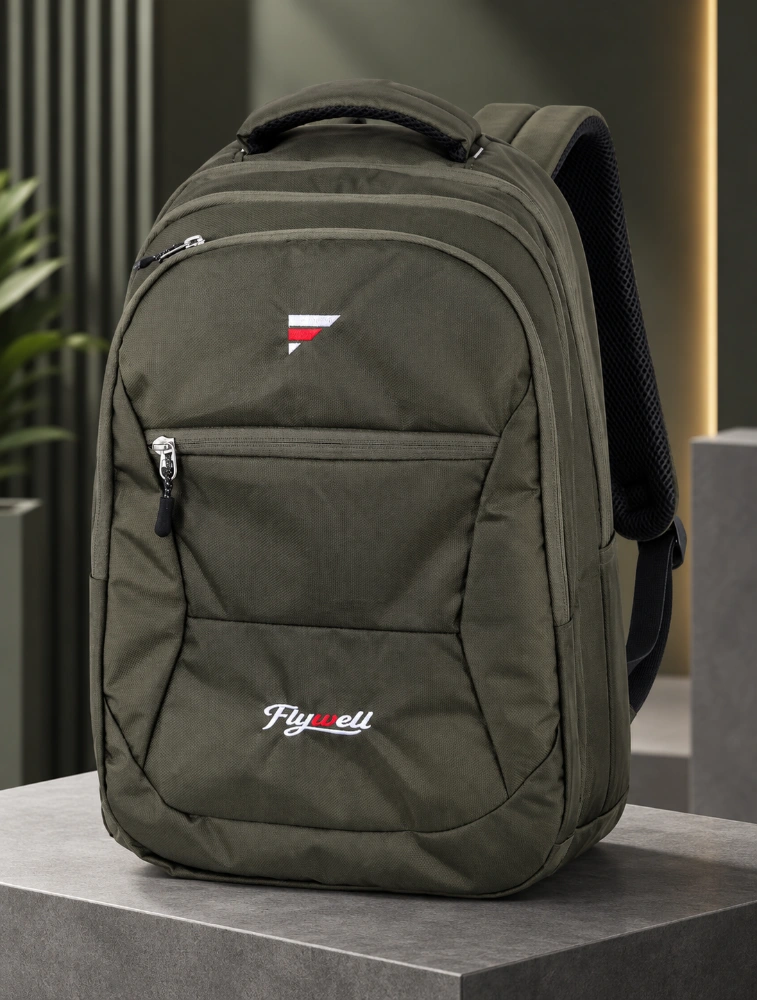 Olive Green Flywell Premium UrbanTrek ProMulti Compartment Backpack