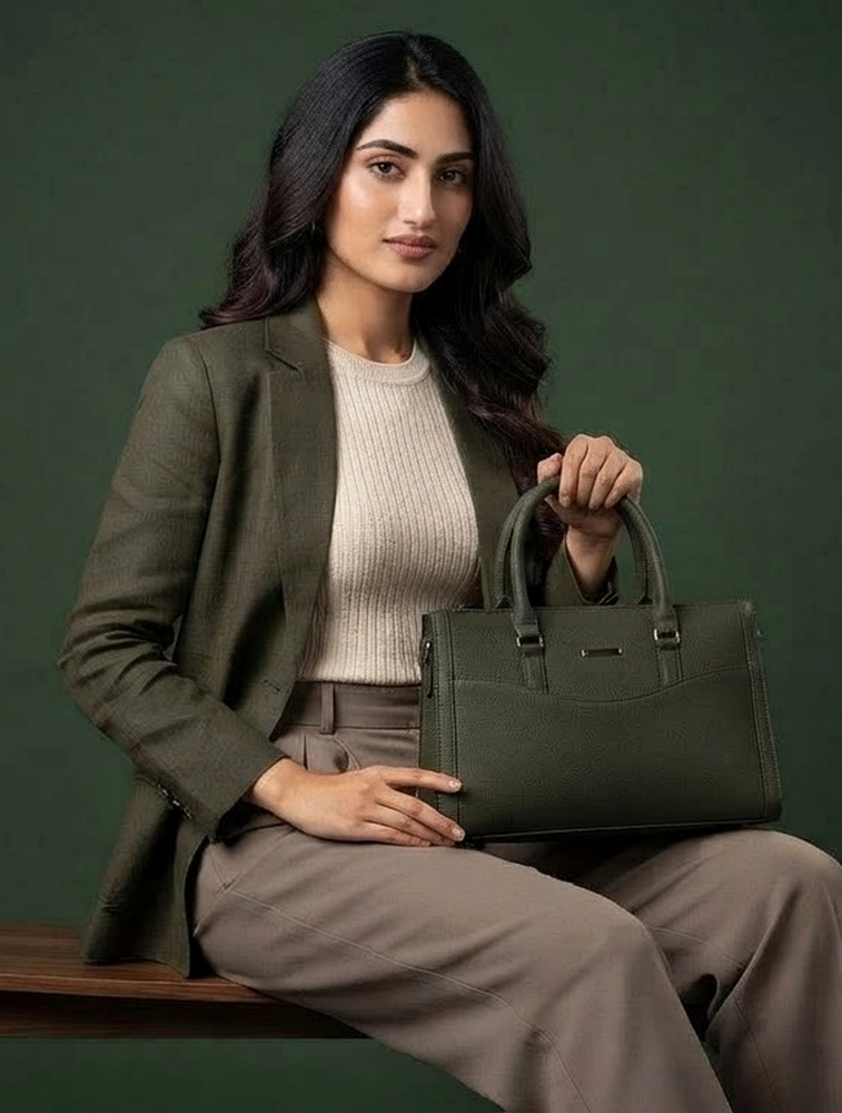 Olive Green Premium PU Leather Hand Bag