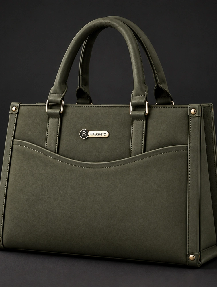 Olive Green Premium PU Leather Hand Bag