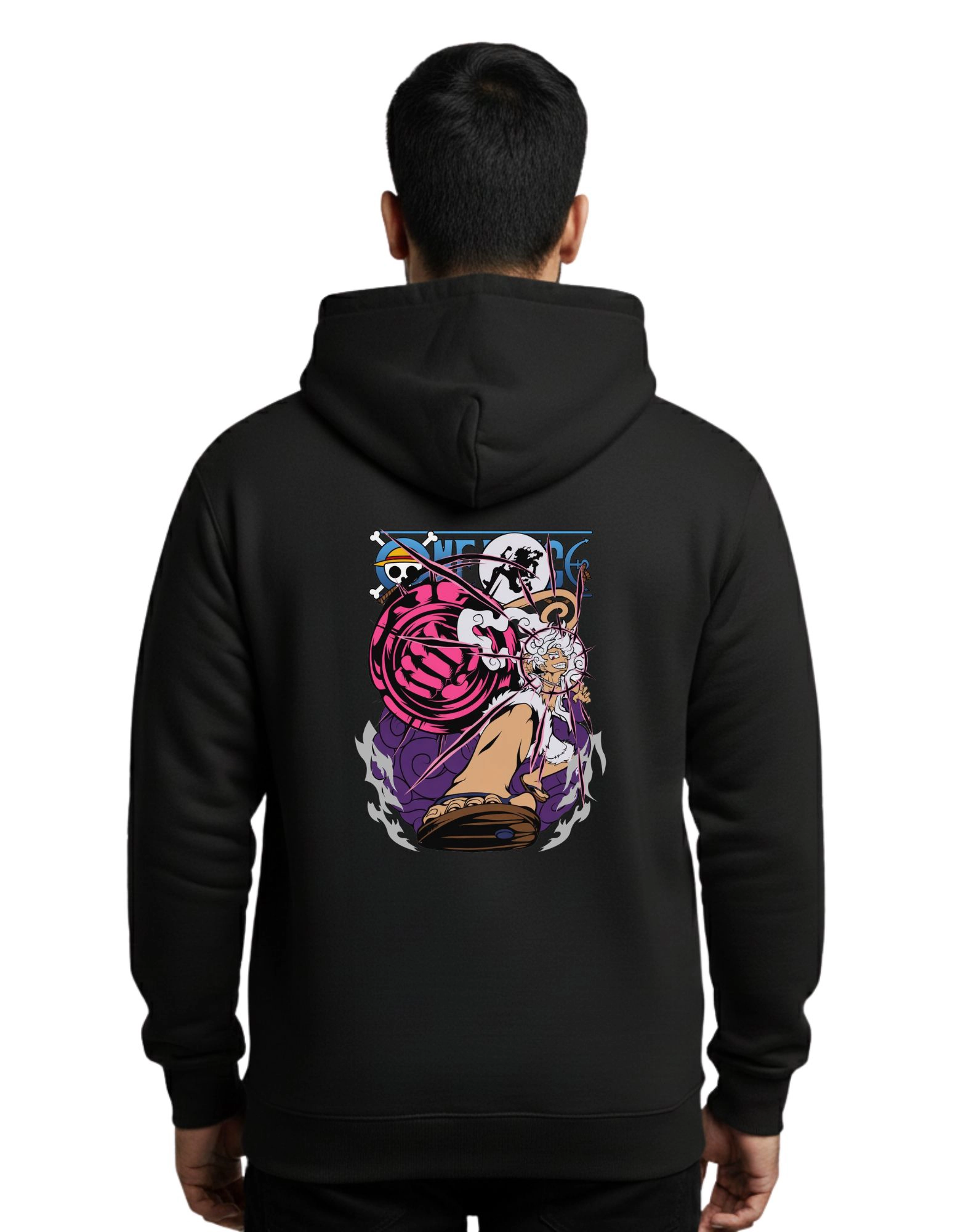 One Piece Awakening Cotton Hoodie Without Zipper 300 GSM Black