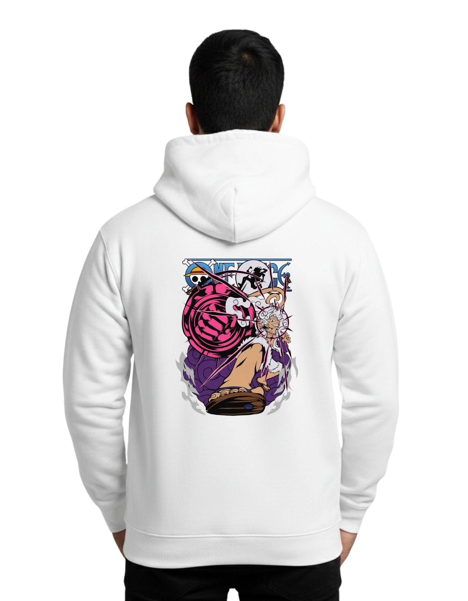 One Piece Awakening Cotton Hoodie Without Zipper 300 GSM White