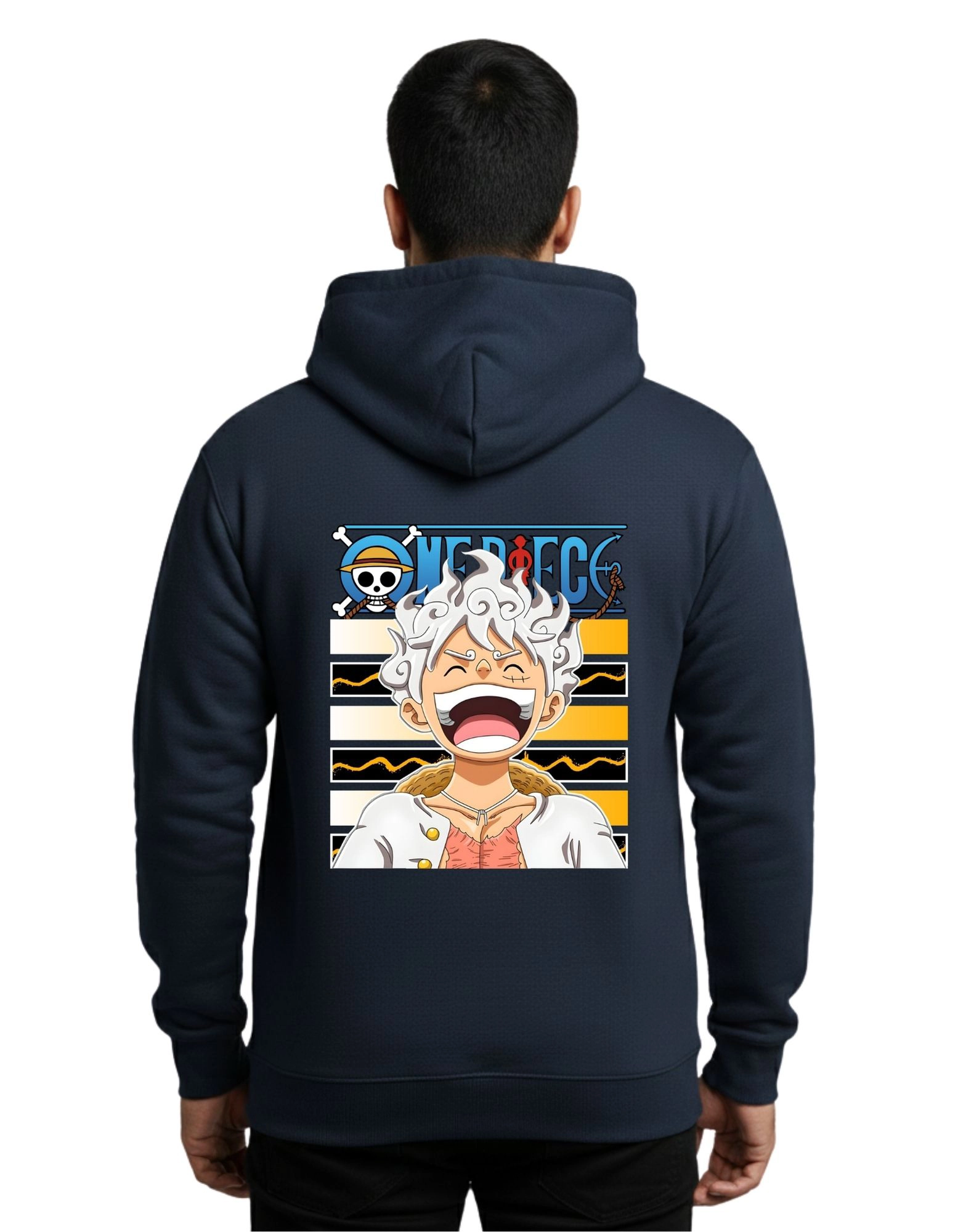 One Piece Gear 5 Luffy Cotton Hoodie Without Zipper 300 GSM Navy Blue