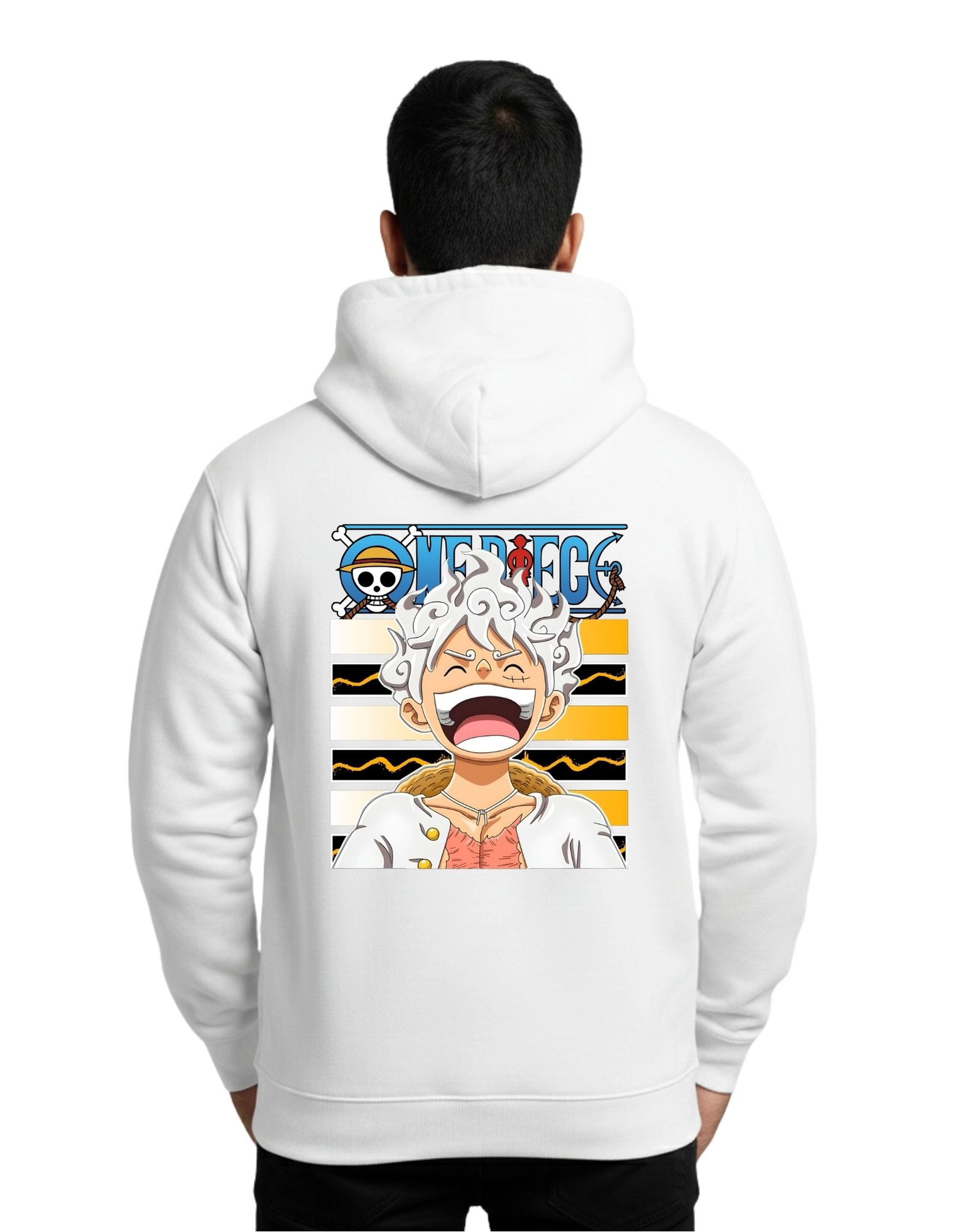 One Piece Gear 5 Luffy Cotton Hoodie Without Zipper 300 GSM White