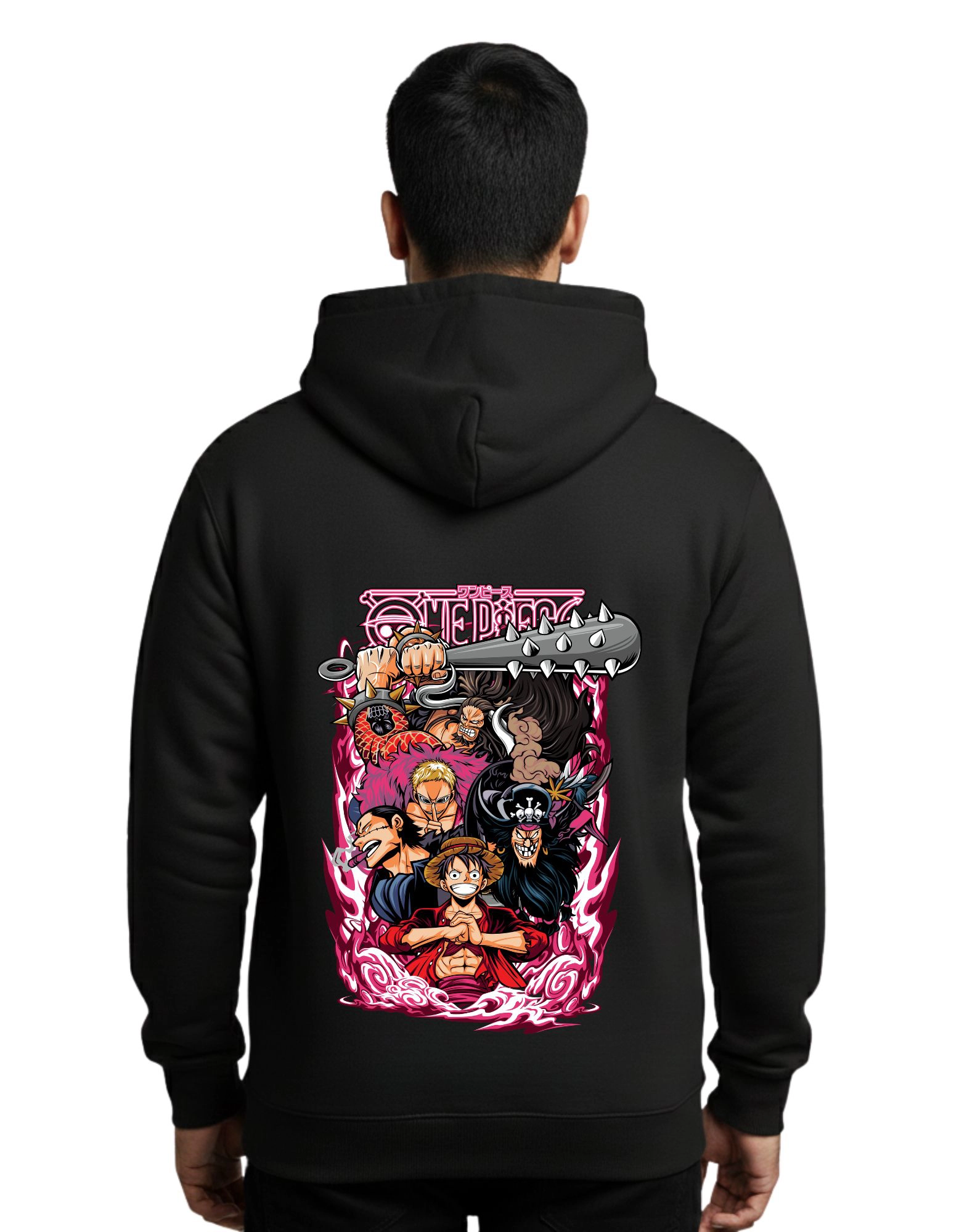 One Piece Pirate Crew 300 GSM Hoodie Without Zipper Black