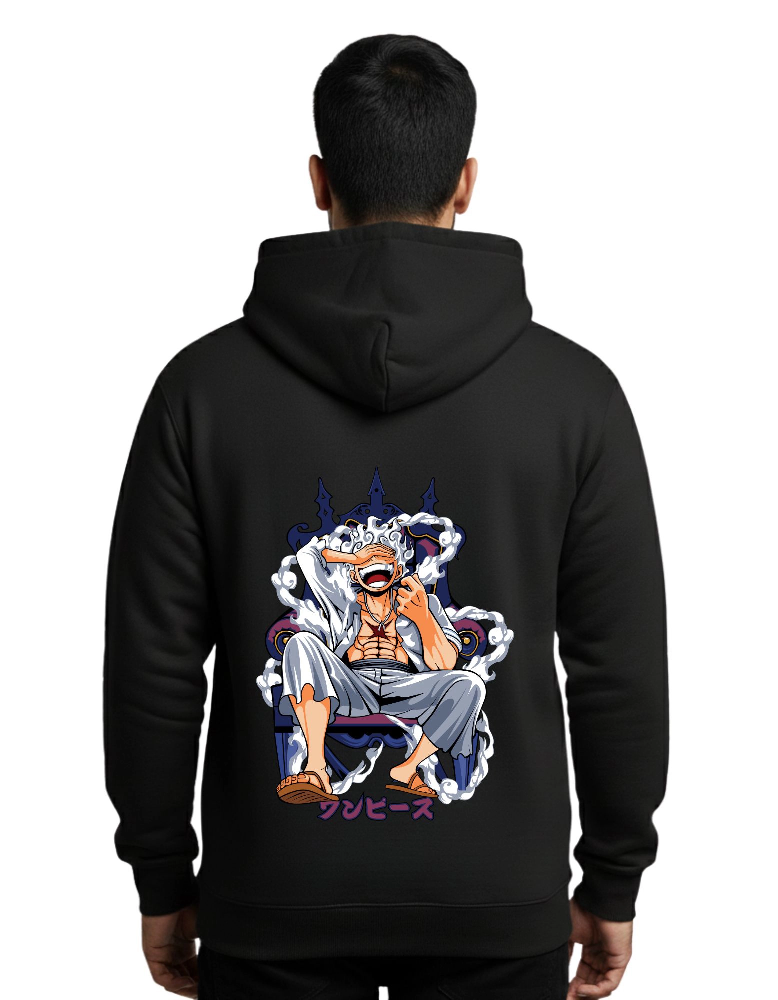One Piece Throne King 300 GSM Hoodie Without Zipper Black