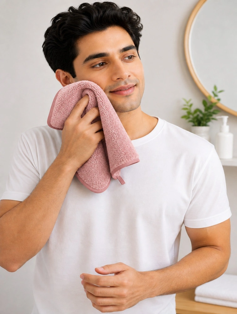 Onion Pink Habitude Microfiber Premium Face Towel