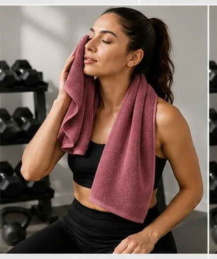 Onion Pink Habitude Microfier Premium Gym Towel