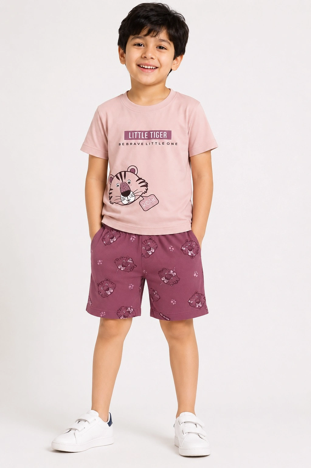 Onion Pink Kids Munna Munni Premium Printed  T shirts With Shorts Set — bulk from ₹200