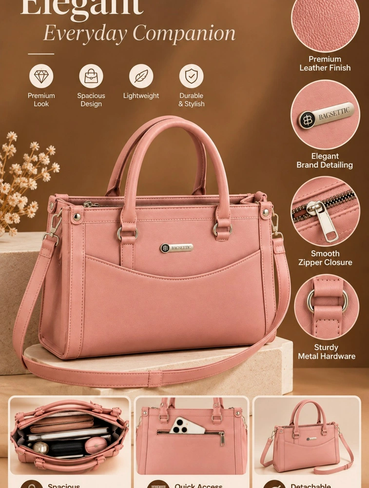 Onion Pink Premium PU Leather Hand Bag