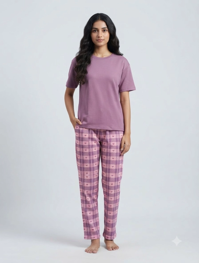 Onion Pink Womens Everyday Comfort Casual CoOrd Set