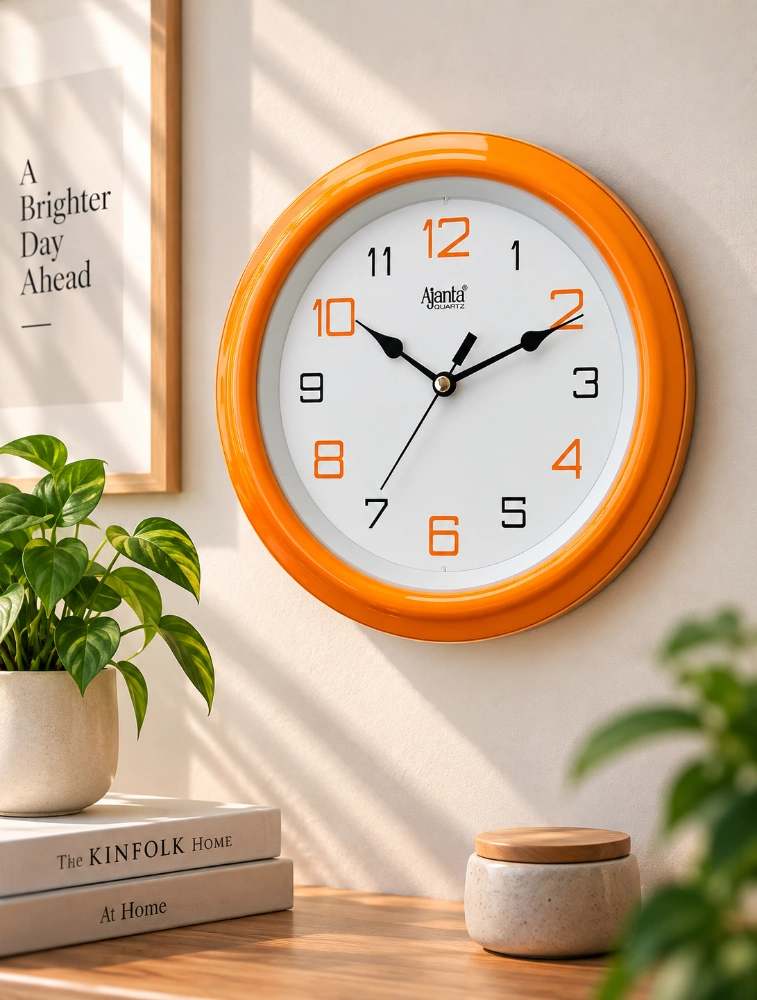 Orange Ajanta Grand Round Wall Clock  5057