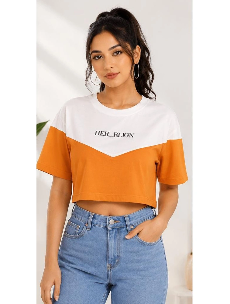 Orange Womens Classic Western CropTop