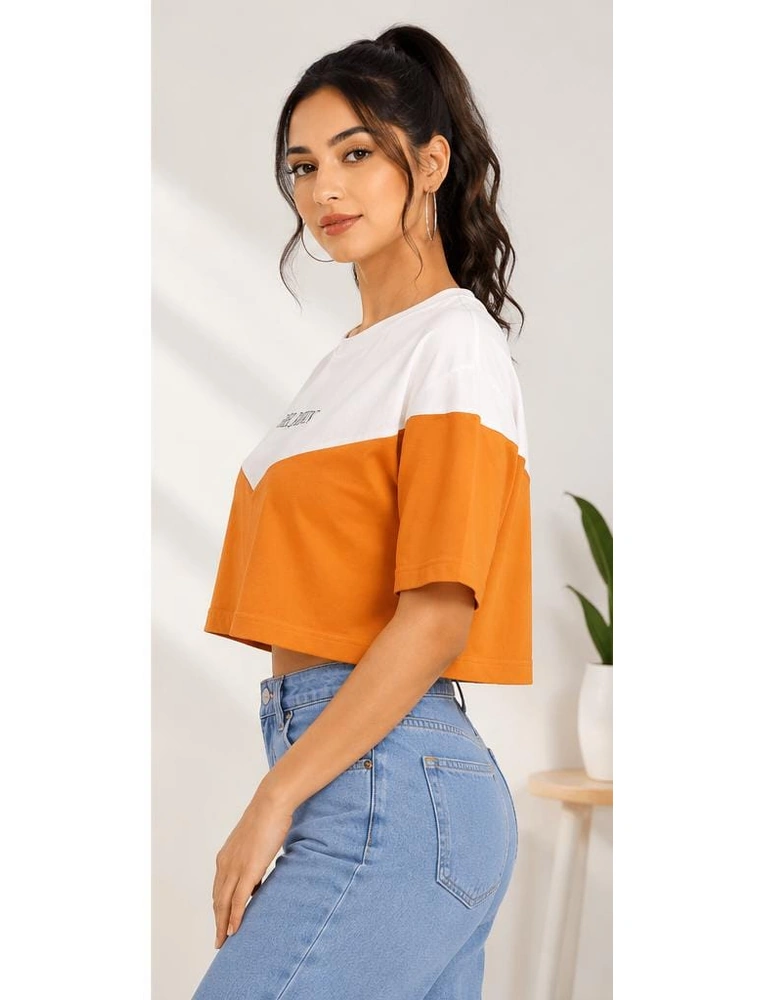 Orange Womens Classic Western CropTop