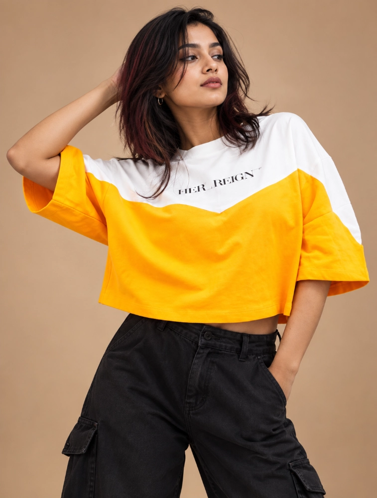 Orange Womens Classic Western CropTop