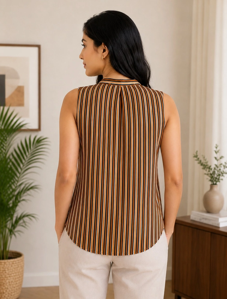 Orange Womens Trending Western Top