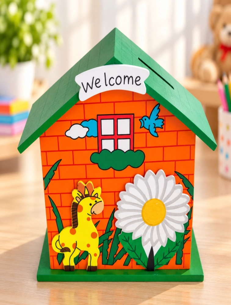Orange Wonder House Kids Coin Box 